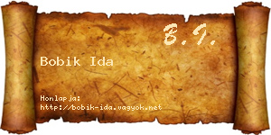 Bobik Ida névjegykártya